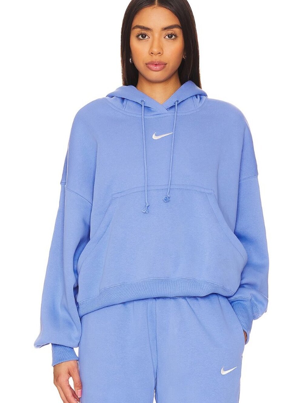 Nike Phoenix Fleece Oversized Pullover Hoodie - Polar Blue - Size Small